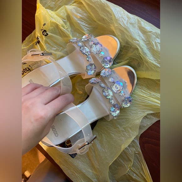 Asos Clear Heels with Flower Detailing US6 - Picture 6 of 8